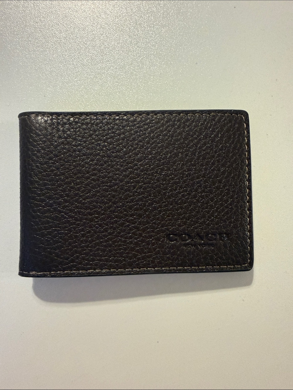 Coach Black Pebbled Leather Bifold Wallet